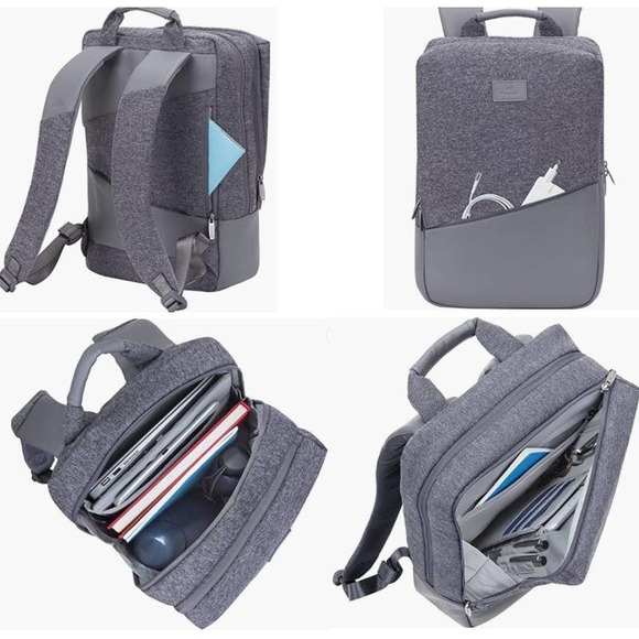 Rivacase MacBook Pro 15 In. and Ultrabook 15.6 In. Laptop Backpack, Gray #7960 - Picture 3 of 9
